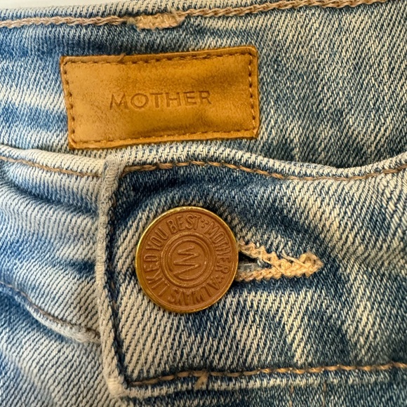 Mother The Tripper Cut Flowers Light Wash Distressed High Rise Denim Jeans - Picture 8 of 13